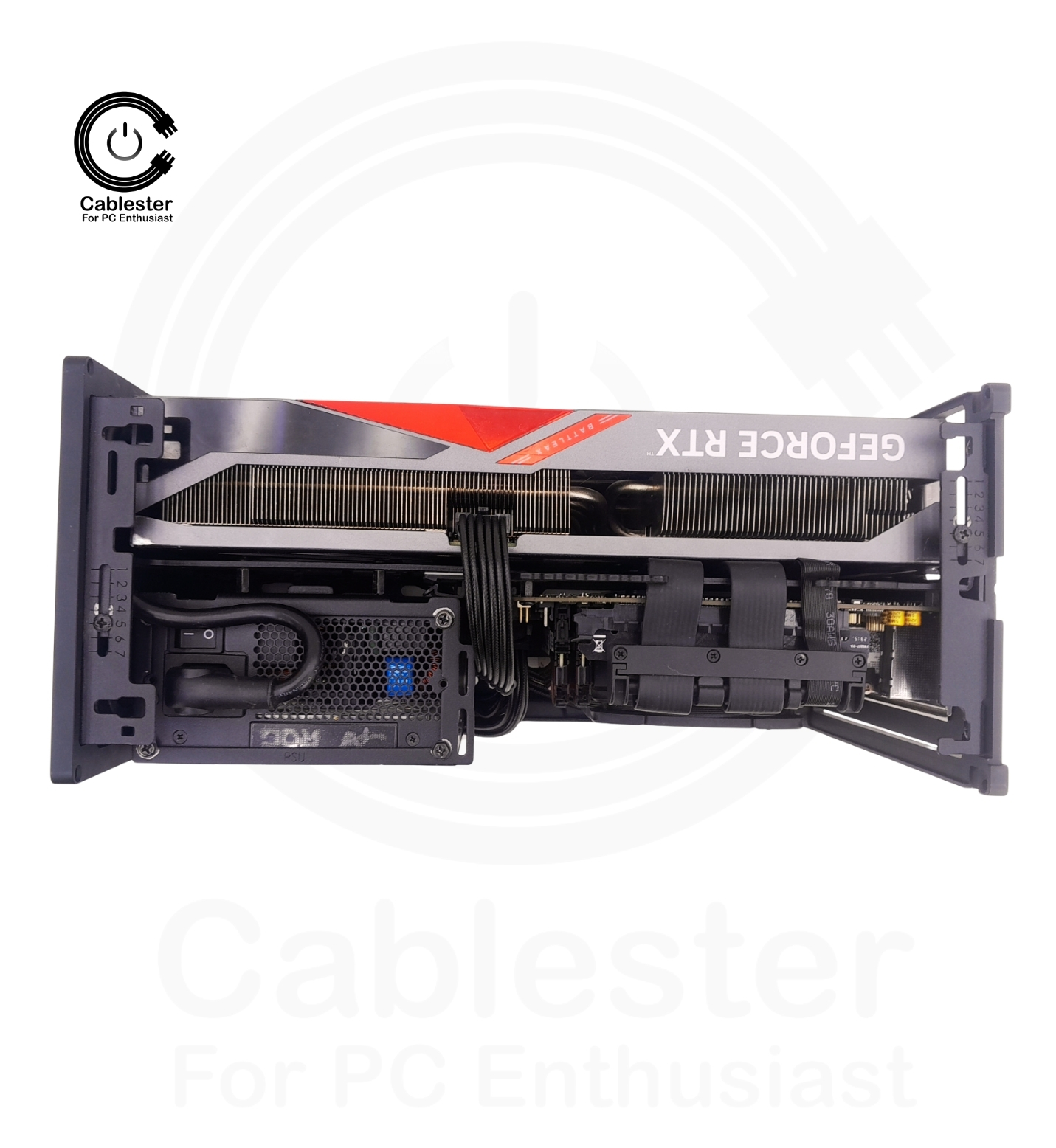 Sideway Middle (Between PSU and Motherboard)(Toward Front Panel)